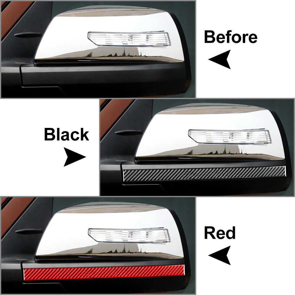 Carbon Fiber Rearview Mirror Anti-Scratch Strip Trim for Toyota Tundra 2014-2021