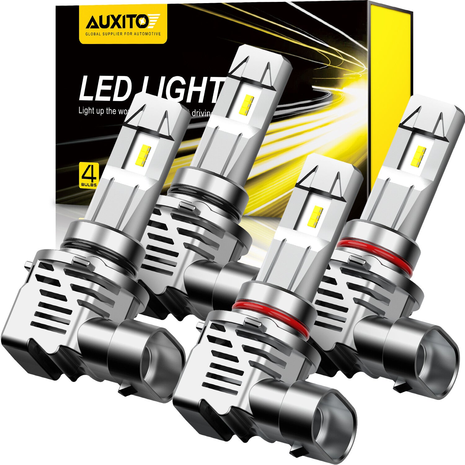 4AUXITO combination 9005 + 9006 120W 48000LM LED car headlight kit, high and low beam bulbs 6500K