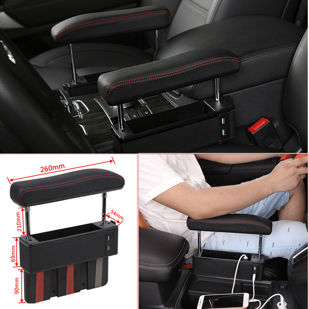 Universal driver's for seat pocket storage armrest box storage bag holder USB PU leather - n