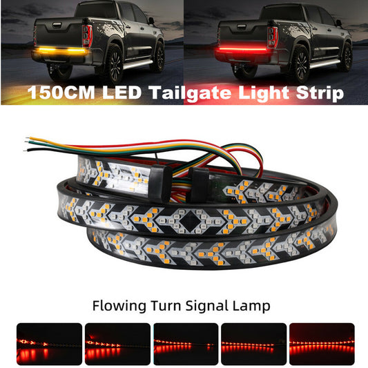 150cm LED tailgate light strip for running brake trucks, red/amber. n