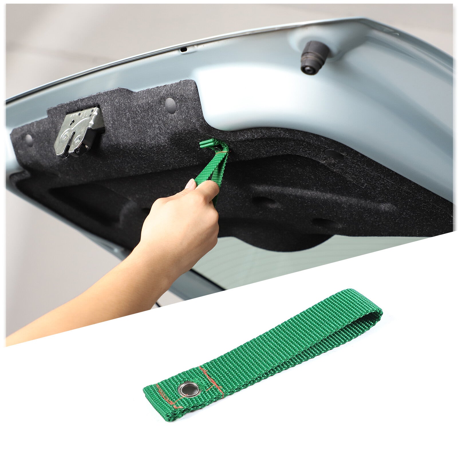 FITS for FIAT 500 / for Abarth Hatch Handle/Tie Trim 2007 - 2024 Green 1 Piece - n