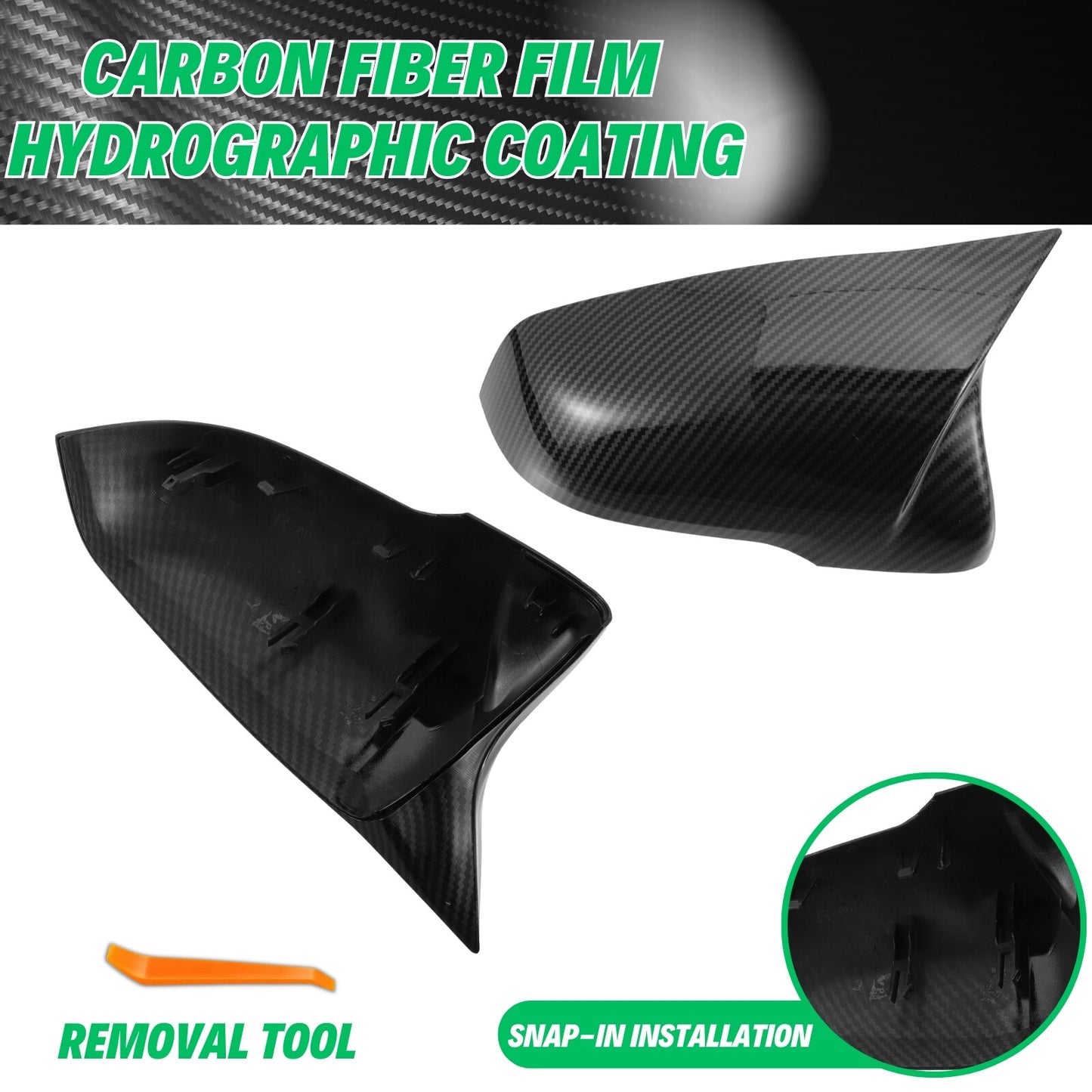 Side mirror caps suitable for BMW X1 F48 F49 X2 F39 Z4 G39 F40 F44 and for Toyota Supra 2X.