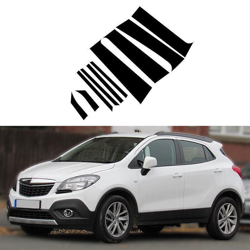 for Buick Encore 2013-22 Piano Black Pillar Posts Door Window Molding Strip Trim