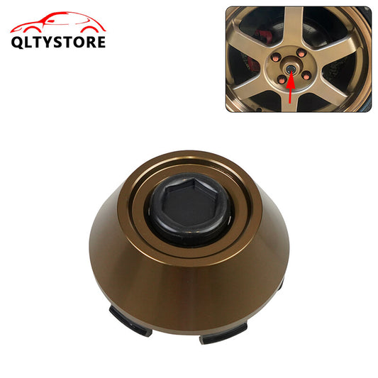 1Pc 61mm Wheel Hub Center Cap Cover Hubcaps Rim Car Hubcap Bronze Racing B-Type