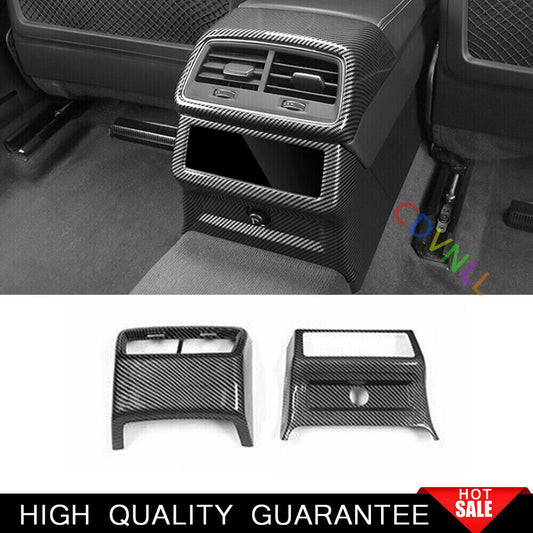 Fit for Audi A6 A7 2019-24 Carbon Fiber Rear Air Outlet Vent Panel Cover Trim 2P