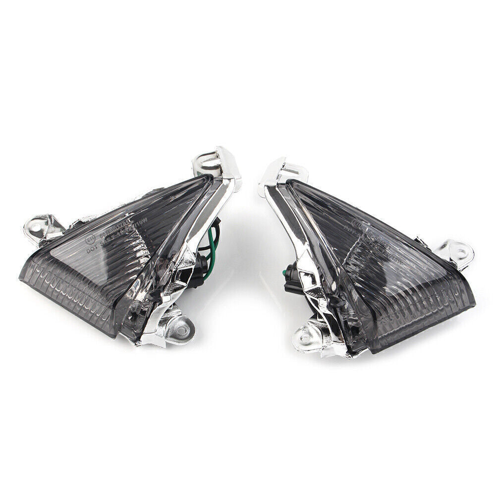 2x Smoke Front Turn Signals Lenses Fit for Kawasaki ZX14R ZX10R ZX636/ZX6R Q