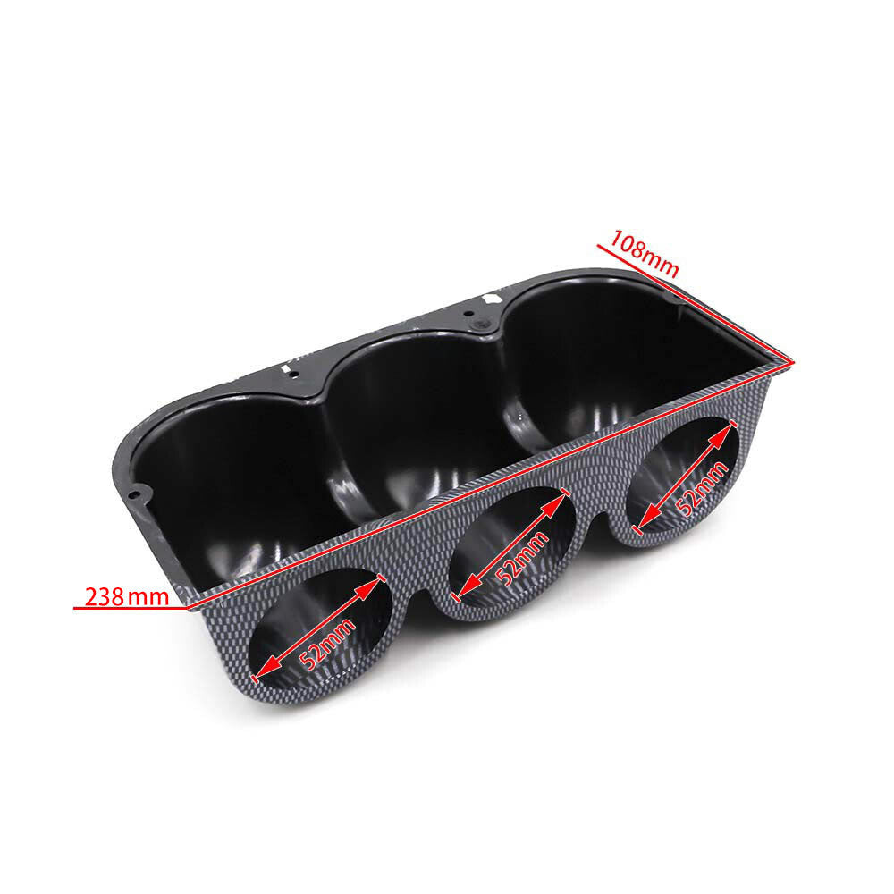 Carbon 2 52mm 3 Triple Holes Dash Car Gauge Meter Pod Mount Holder Q