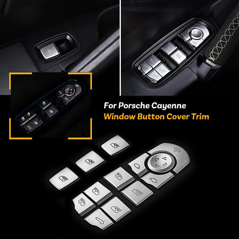 Interior door and window switch button decorative protective covers for Cayenne cars 2011-2017- n