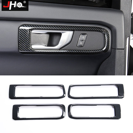 ABS Carbon Fiber Inner Door Handle Bowl Cover Trim Frame for Ford Explorer 2020