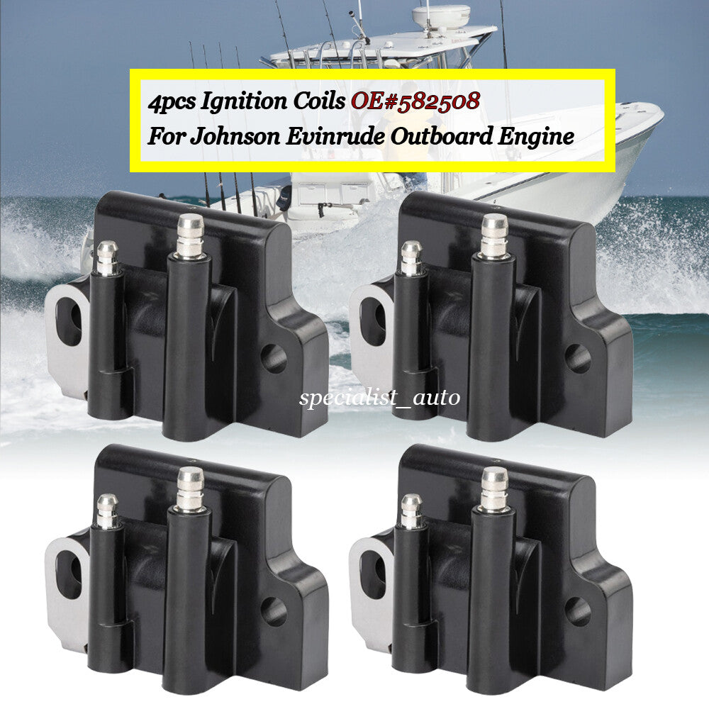 4PCS Ignition Coil 582508 18-5179 183-2508 for Johnson Evinrude Outboard Engine