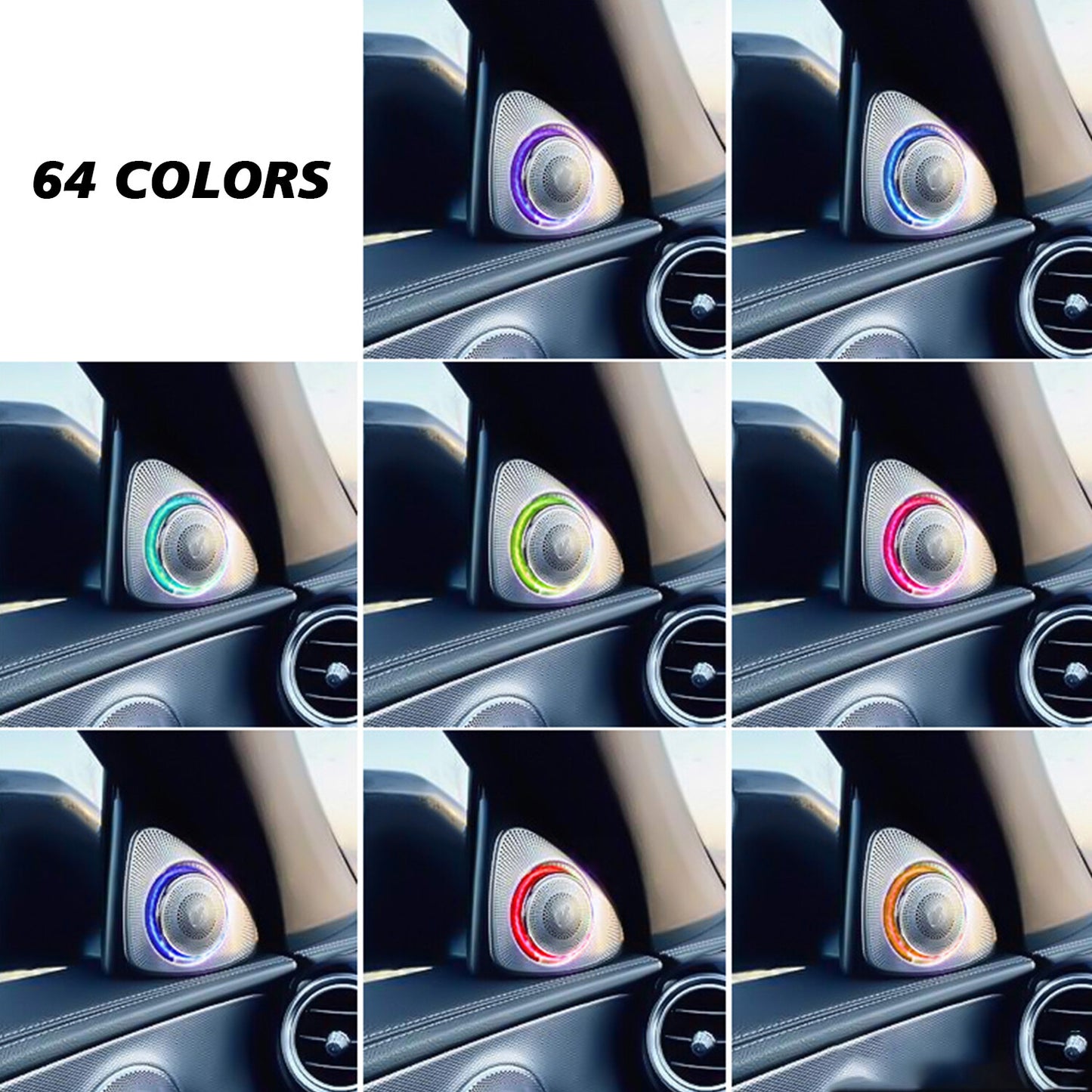 3D Rotation Speaker Tweeter for Mercedes-Benz 64 colors 3D Rotating Tweeter