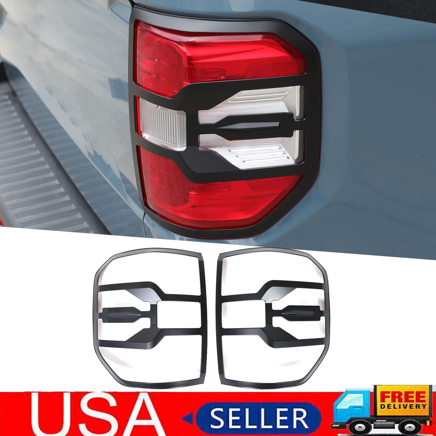 Matte Black Rear Taillight Trim Covers  for ford  Maverick 2022-2024