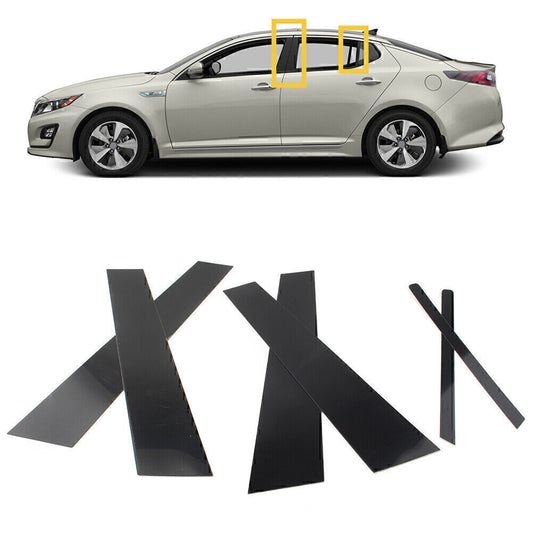 6Pcs Door Trim Pillar Posts Gloss Black Cover Kit for Kia Optima 2011-2015 2012