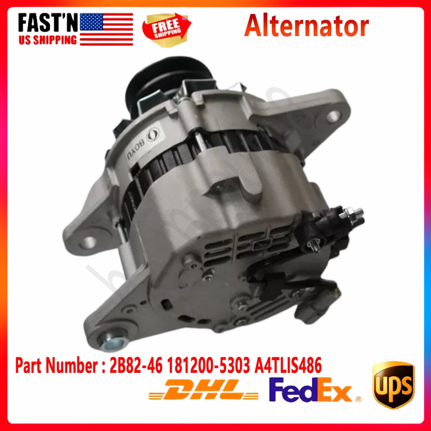 Generator 24V 50A 2B82-46 181200-5303 A4TLIS486 for EX200-6 6BG1 Excavator