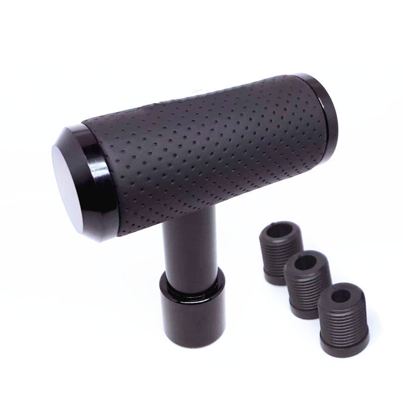 Car Gear Shift PU Leather T-Handle Joy Stick Shift Knob Manual Transmisson Black