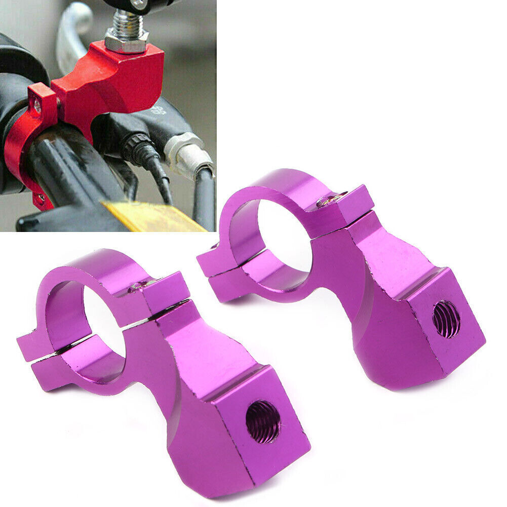 22mm 7/8'' Motorcycle Bike Handlebar Rearview Mirror Mount Bracket Clamp Purple Q