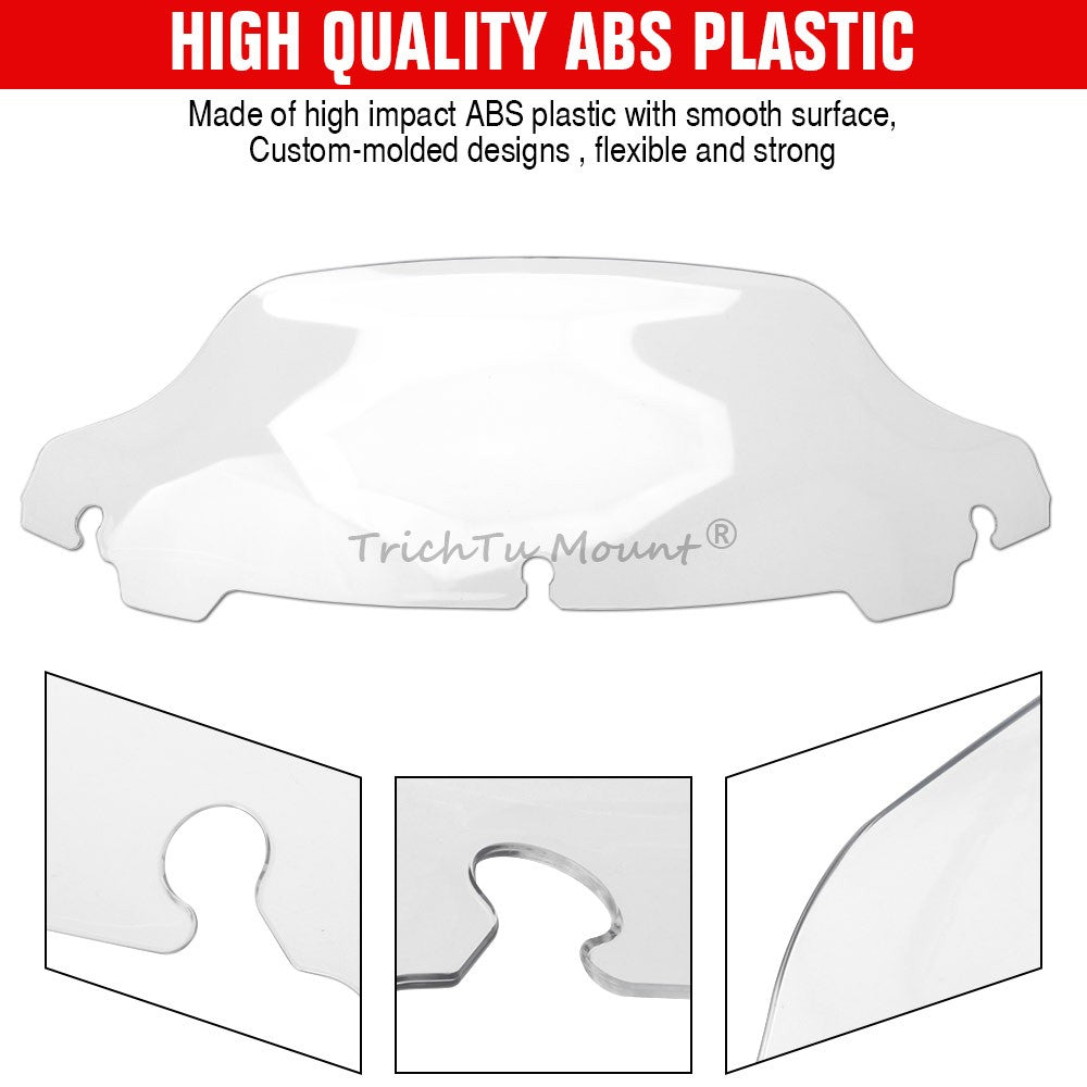 7-inch Clear Windshield Upper Fairing Wind Deflector for Harley Touring 2014-23 Q