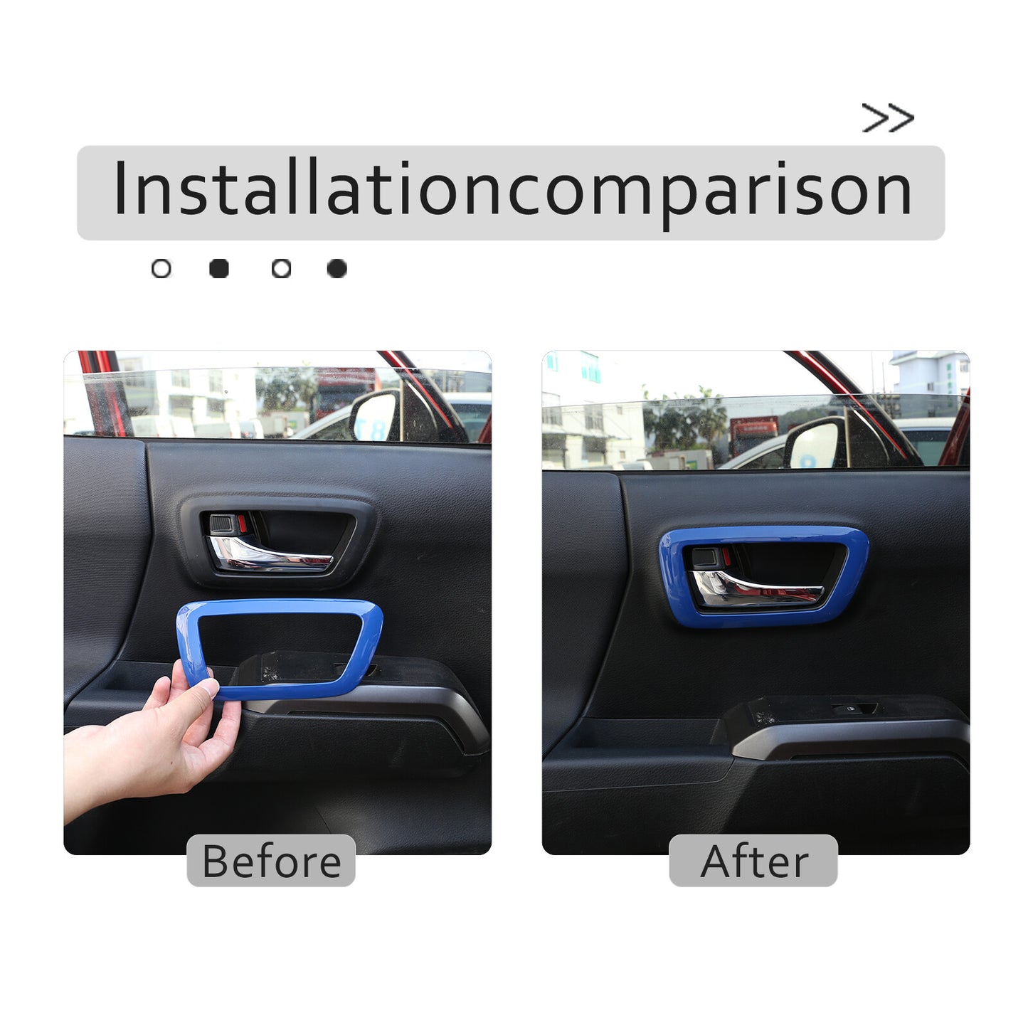 Red Interior Interior 4 Door Handle Bowl Holder Trim for Tacoma 2016 - 2022- v