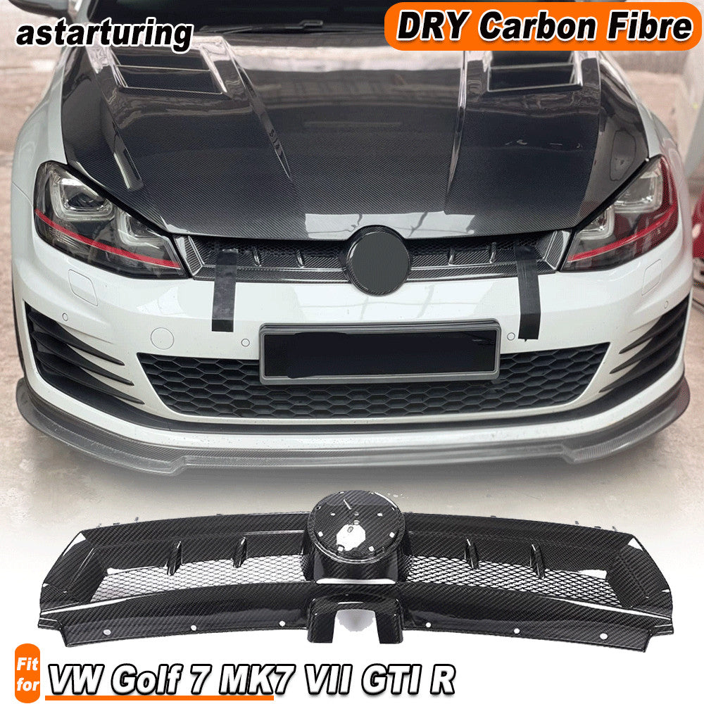 Dry Carbon Front Hood Grille Grill Cover Trims for VW for Golf 7 MK7 VII GTI R 14-17