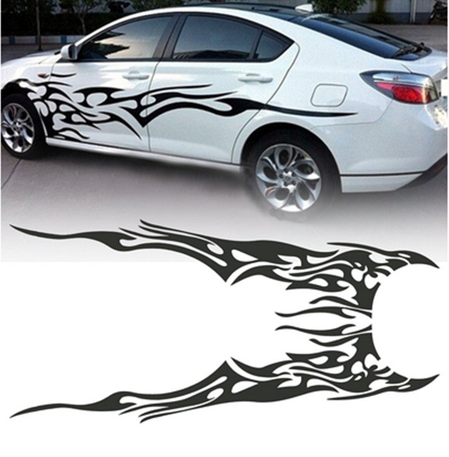 Accessory Car Body Decal Vinyl Graphics Side Sticker Racing Stripes Flame Decals Q