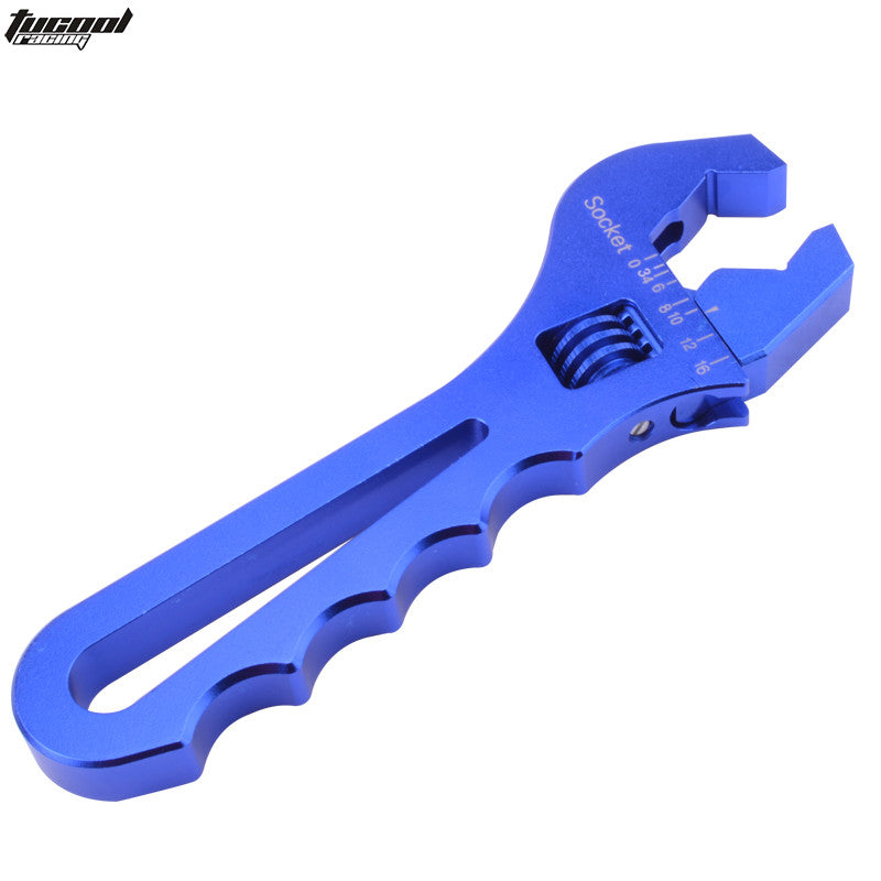New Adjustable Aluminum Wrench Fitting Tools Spanner HOSE AN 3 4 6 8 10 12 BLUE n