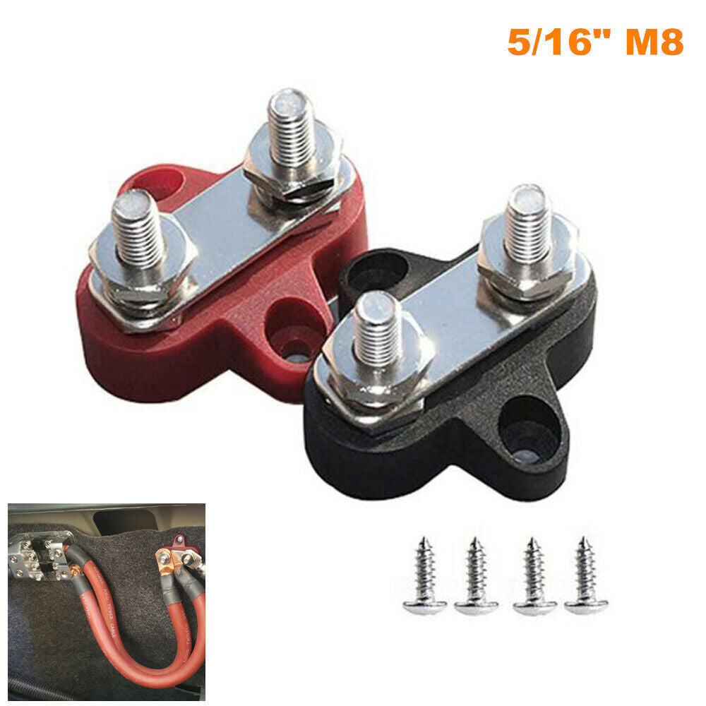 5/16-inch battery terminal block insulated double M8 stud power distribution - n