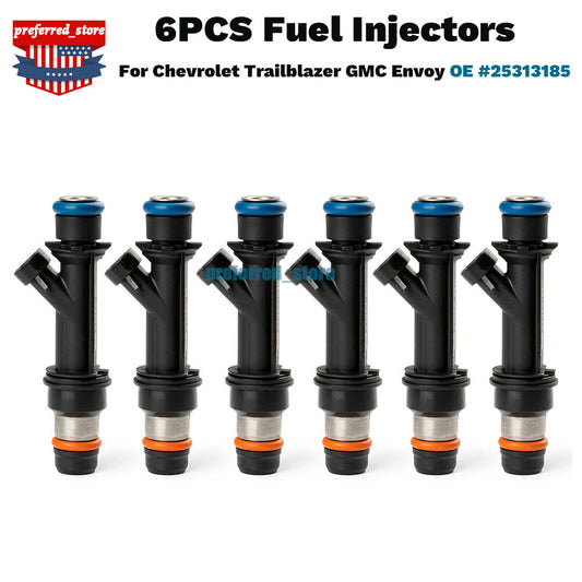 6-piece fuel injector 25313185 for Blazer for GMC Envoy 4.2L L6 2002-2004 v