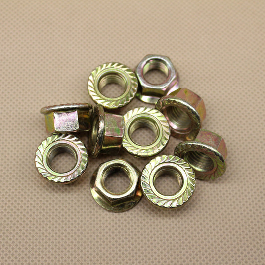 10Pcs Serrated Flange Exhaust Lock Nuts M10-1.25 for Honda 90212-SA5-003