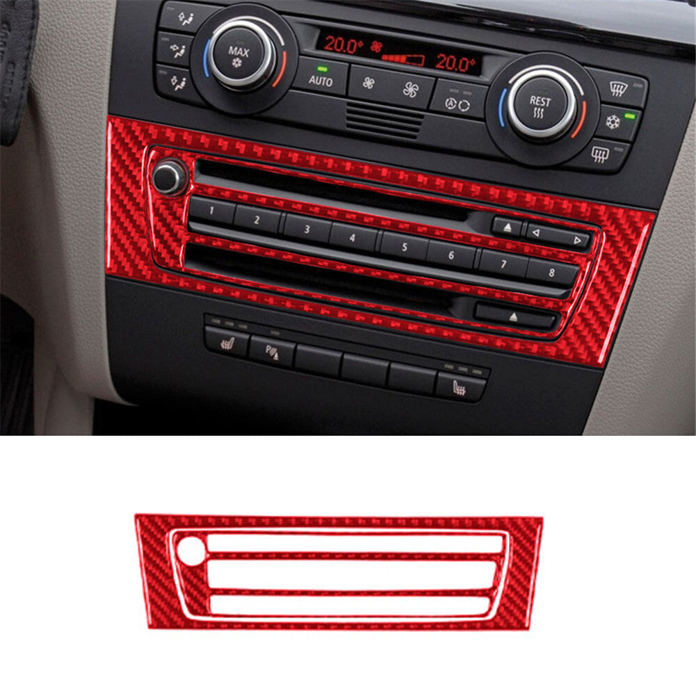 for Audi Q5 2009-2017 2Pcs Rear Window Lift Button Trim Cover Carbon Fiber Red v