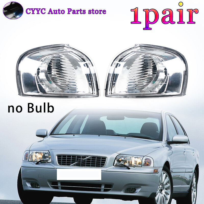 for Volvo S80 1999-2006 Pair Front Bumper Corner Light Turn Signal Light NO Bulb