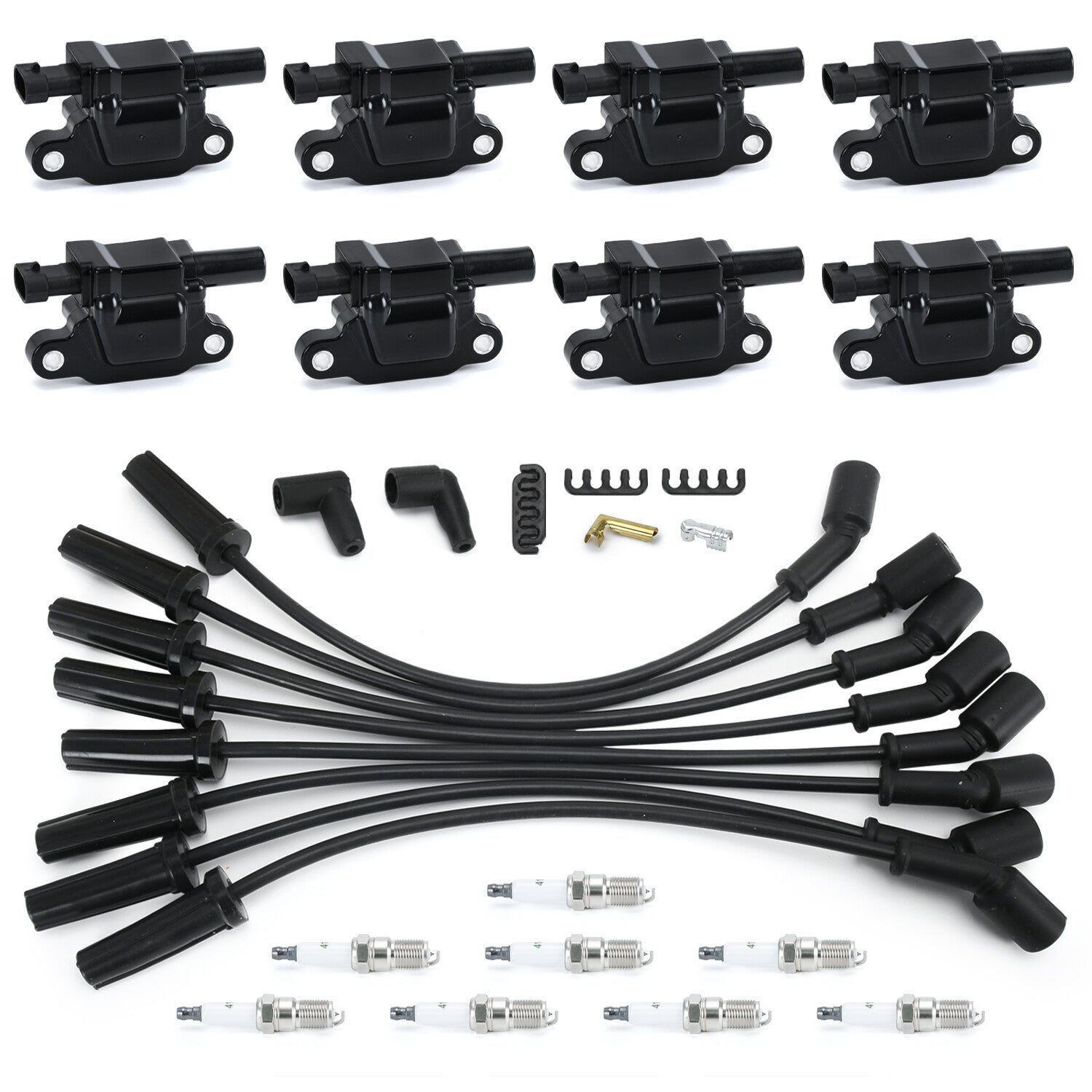 8X Ignition Coil  Spark Plug Wire Kit For GM for Chevy Silverado for GMC 4.8L 5.3L 6.0L
