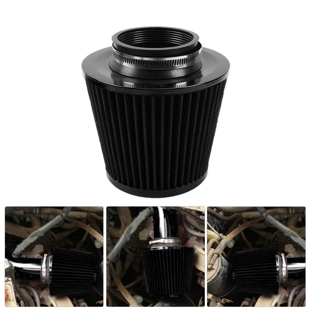 Universal 100mm High Flow Inlet Cold Air Intake Cone Replacement Dry Air Filter