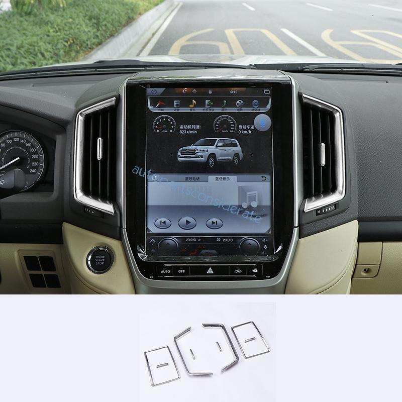 for Toyota for Land Cruiser 16-2021 Silver Look Middle Console AC LR Air Vent Trim