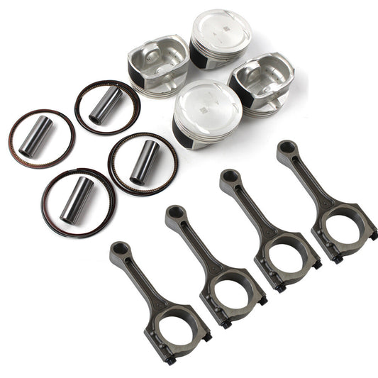 4x Connecting Rod 23510-25240 w/ Engine Pistons Rings Fit for Hyundai for Kia Sonata Q