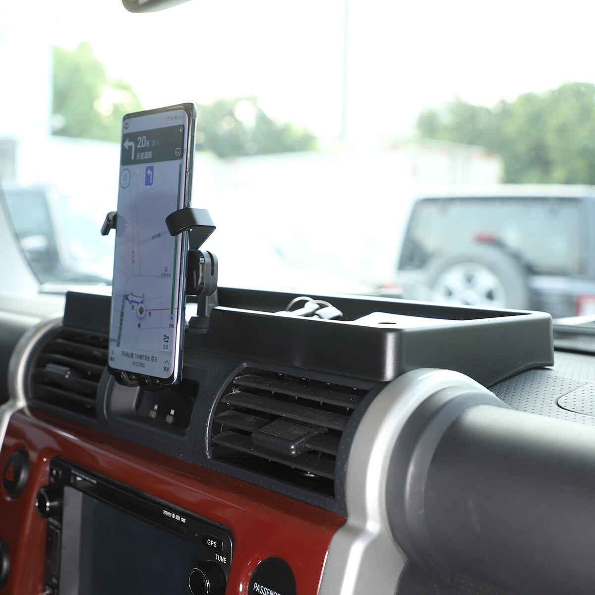 Car dashboard holder/phone holder with storage compartment suitable for FJ Cruiser 2007 - 2021 - n