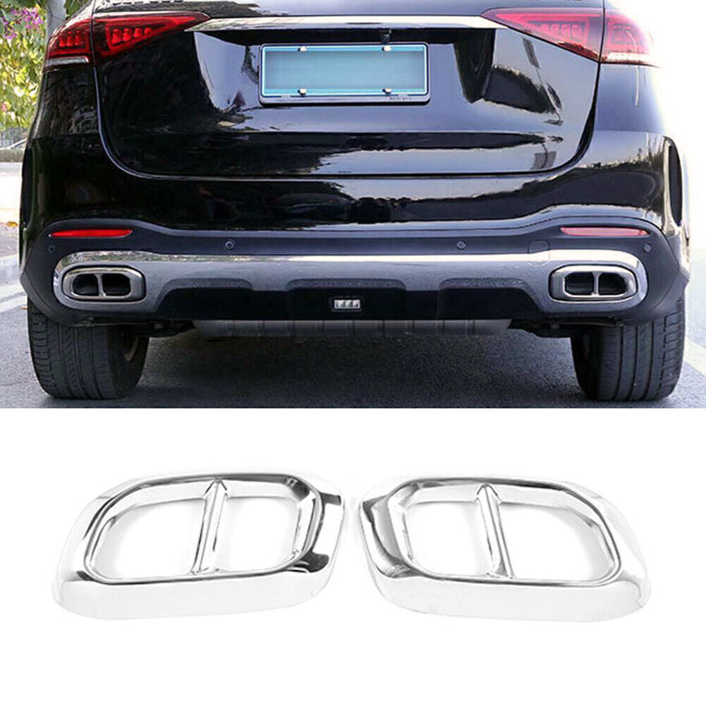 Exhaust Muffler Tail Pipe Trim Cover Silver Fit for Benz GLC GLE GLS X253 W167 20-22