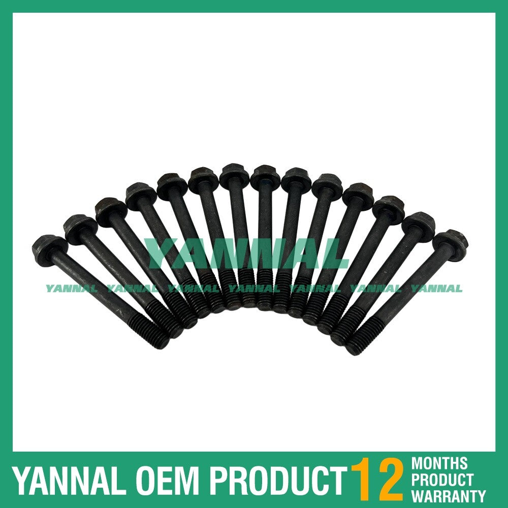 14 pieces of 3TNE68 cylinder head bolts 119266-01200 for engine parts.
