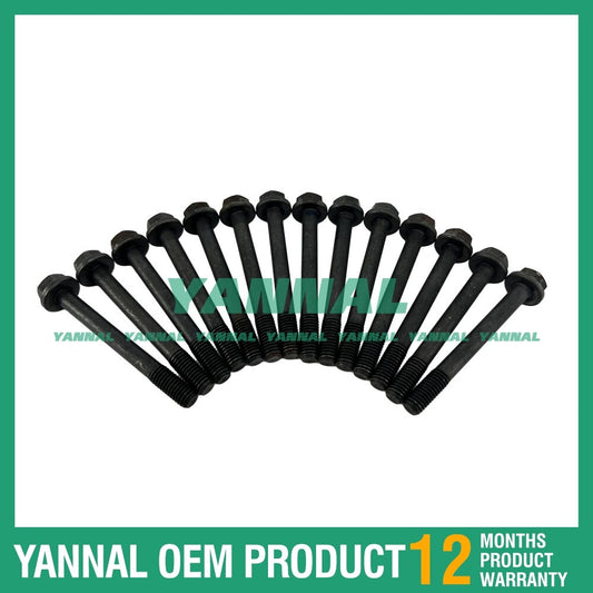 14 pieces of 3TNE68 cylinder head bolts 119266-01200 for engine parts.