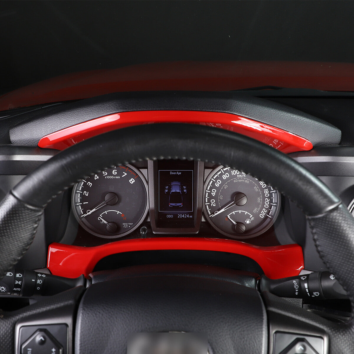 2-Pack Red Carbon Fiber GPS Navigation Frame Stickers for Corvette C7 2014-2019