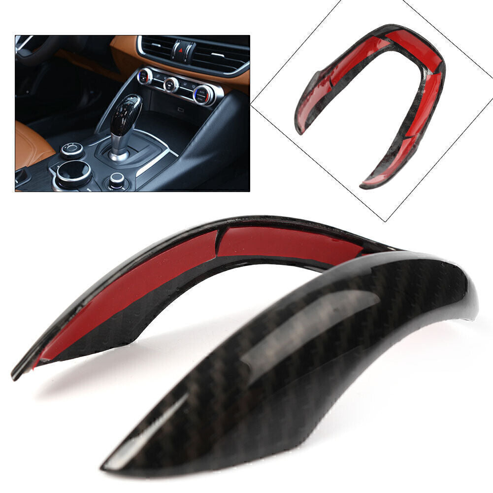 1x Carbon Fiber Gear Shift Head Cover Trim Fit for Alfa Romeo Giulia for Stelvio 2017