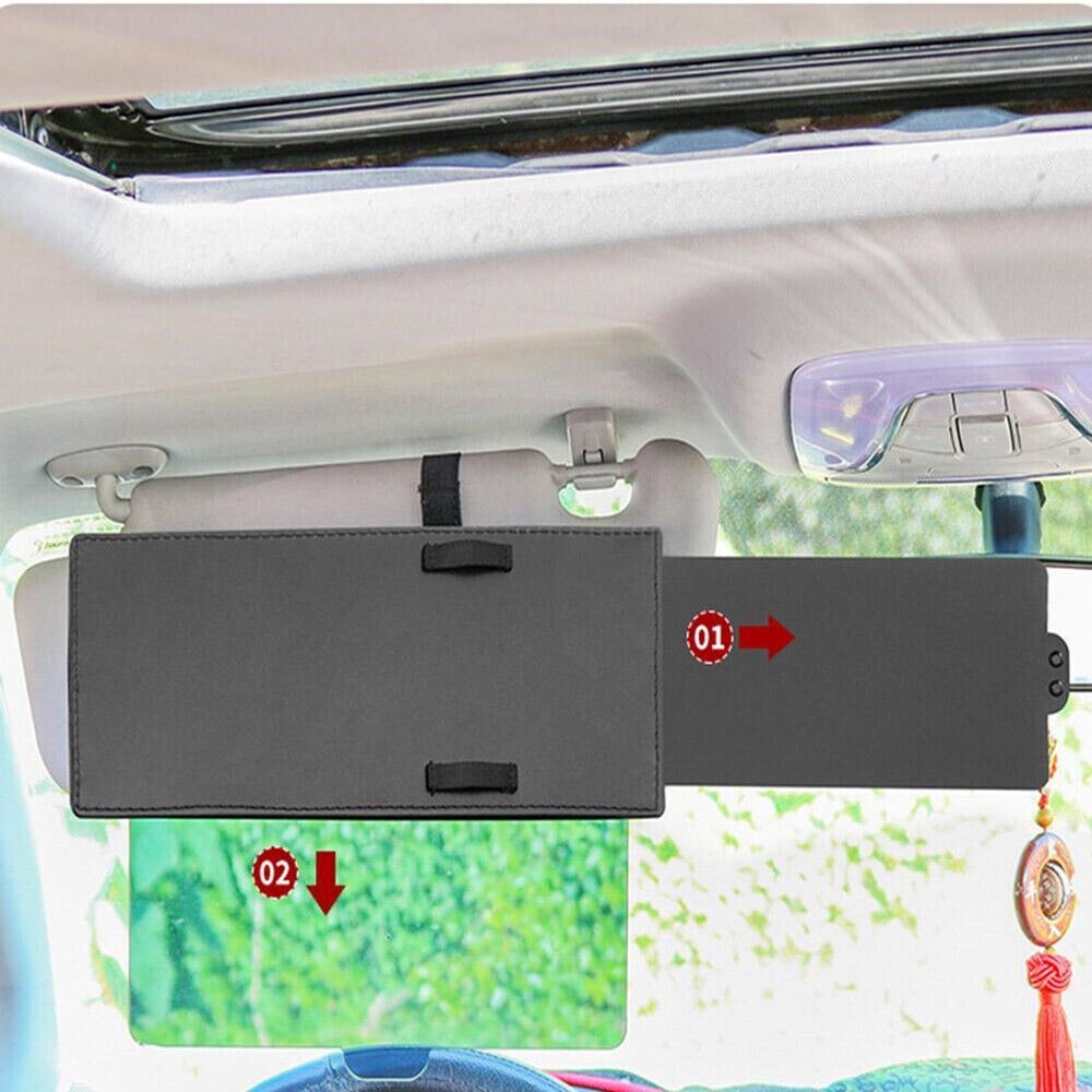 Black Anti Glare Windshield Car Visor Extender SunShade Blocker Accessories New n
