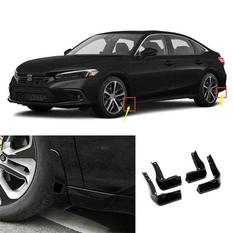 4For for Honda for Civic 2022-2023 Black Painted Mud Flaps MudFlaps Fender Splash Guards