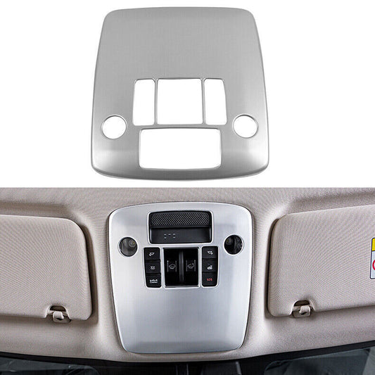 for Kia Carnival 22-24 Matte Silver Front Roof Reading Light Lamp Frame Trim 1PC