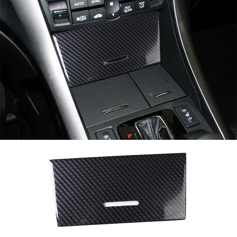 for Acura TSX 2009-2014 Carbon Fiber Look Central Console Storage Box Cover Trim