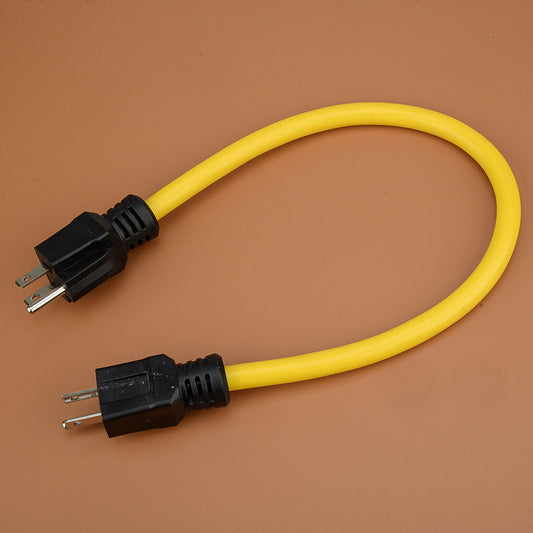 Prong Plug to Plug 12AWG 125V Generator Adapter Cord 5-15P to 5-15P 60127 Hot v