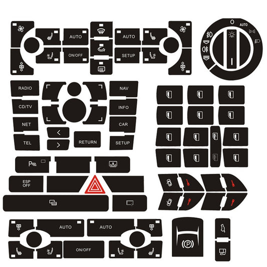 for A8 D3 Clima Panel Decals Stickers for Repair Worn Button Switch Knob