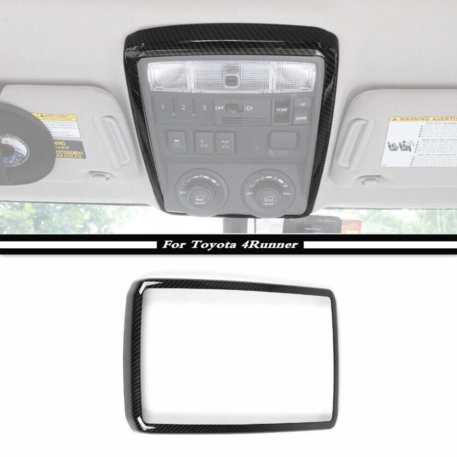 Carbon fiber roof reading light cover trim for Toyota 4Runner TRD 10-2023