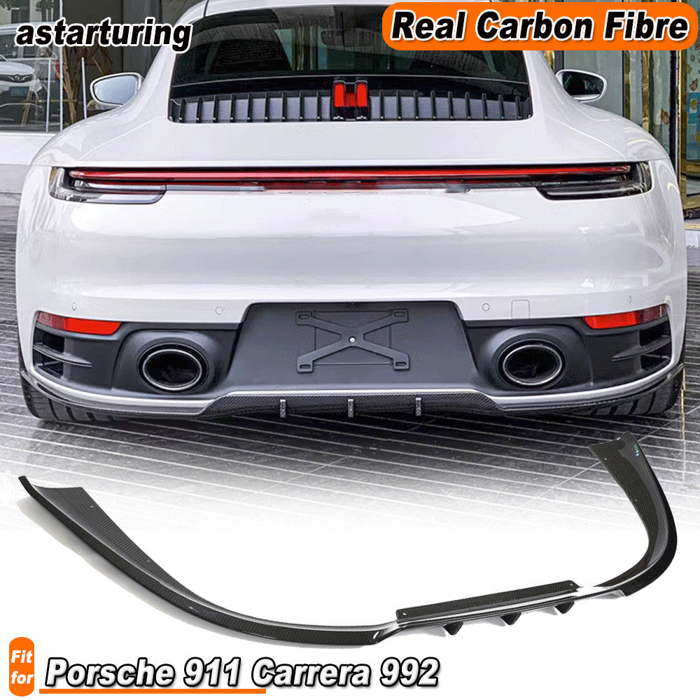 for Porsche 911 992 Carrera 4 S 4S 19+ Dry Carbon Fiber Rear Bumper Diffuser Lip