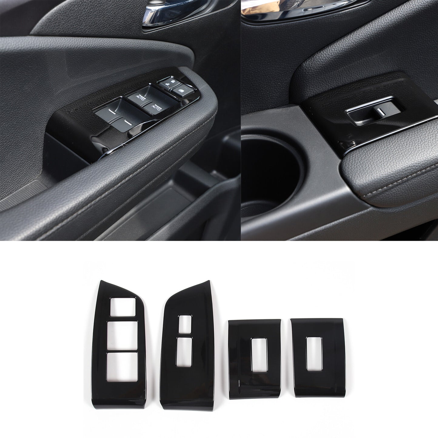 Sleek black power window switch panel cover trim for Honda Pilot 2015 - 2022 - n