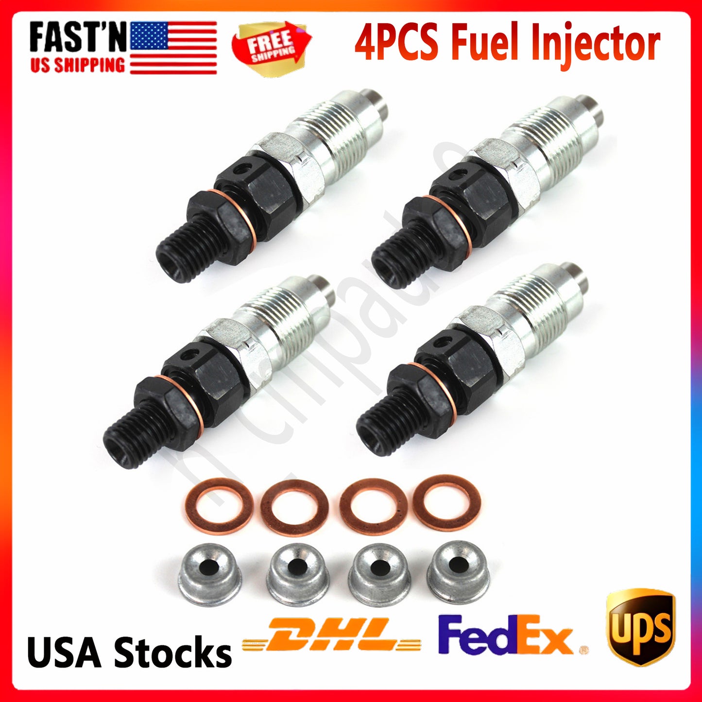 4X Fuel Injectors 16454-53000 for Kubota V2203 V1903 V2003 D1703 16454-53905